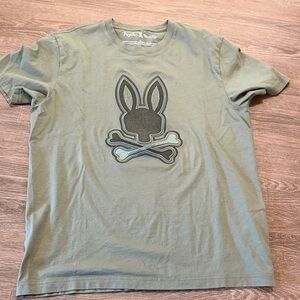 Psycho Bunny Olive T-Shirt with Iconic Skull Design